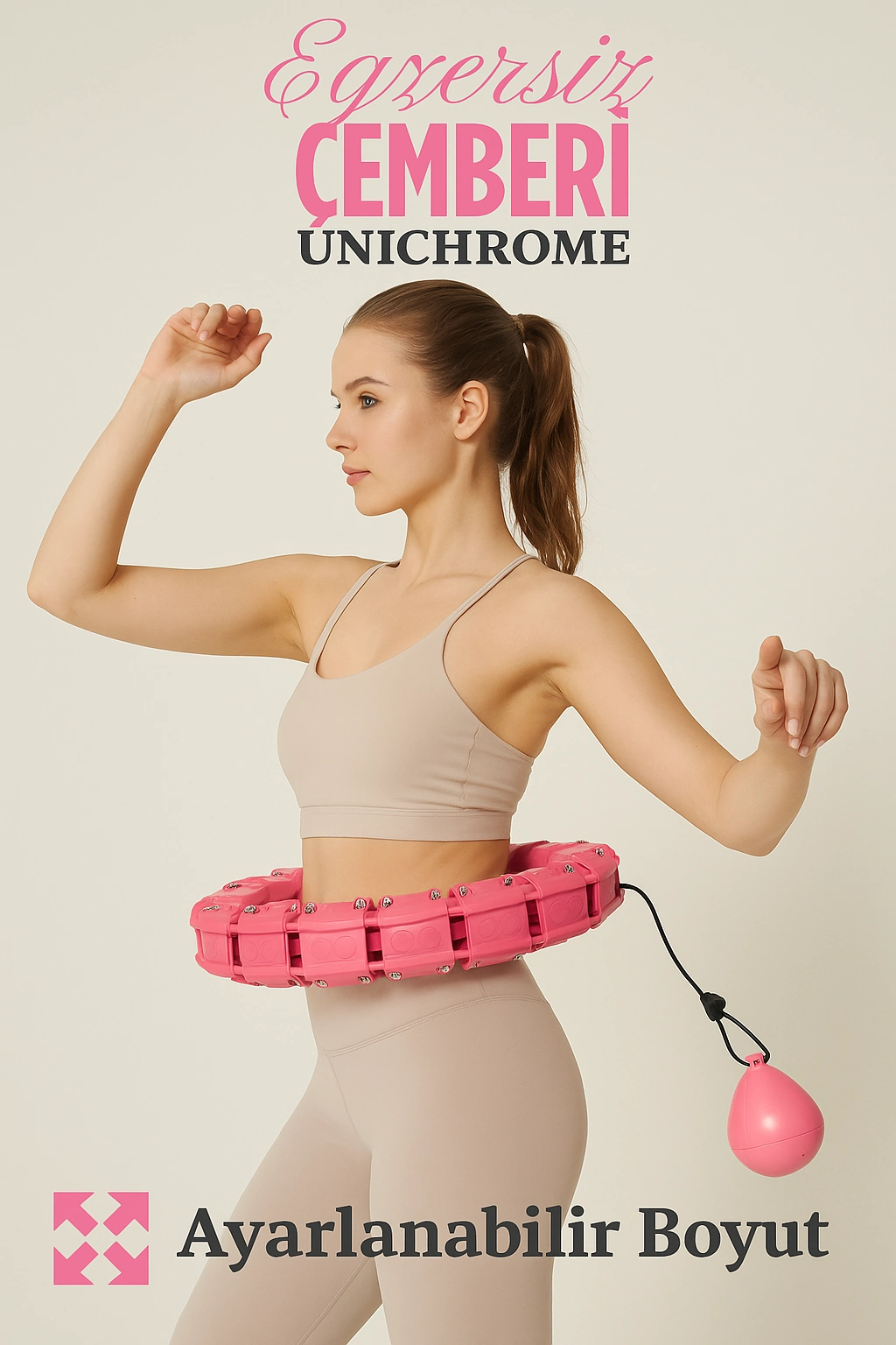 Hulahop Egzersiz Çemberi Egzersiz Halkası Ağırlıklı Bel Karın Kalça Bölgesi Ayarlanabilir