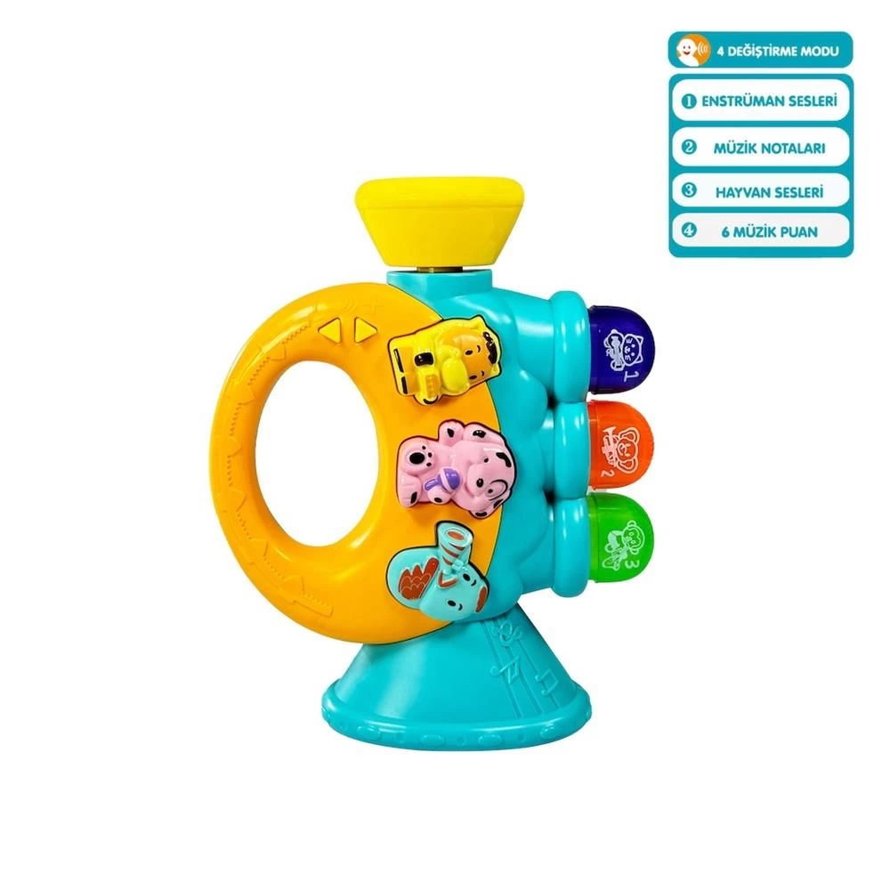 JLG-855-38A IŞIKLI VE MÜZİKLİ TROMPET BEBEK - 1 Adet Stokta Olan Gönderilir