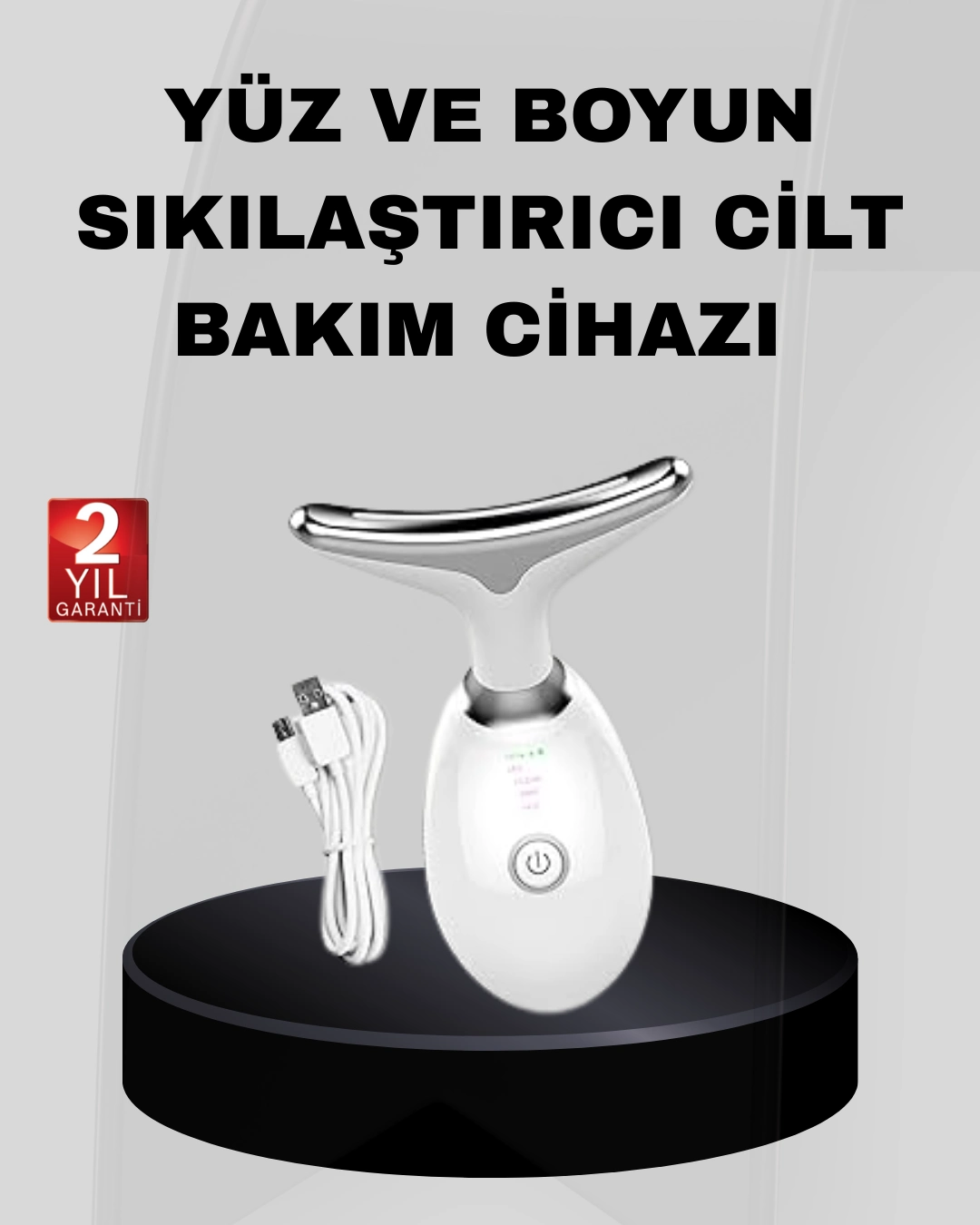 Kablosuz Şarjlı Yüz Sıkılaştırıcı Cihaz EMS Mikro Akım Anti-Aging Masaj Aleti
