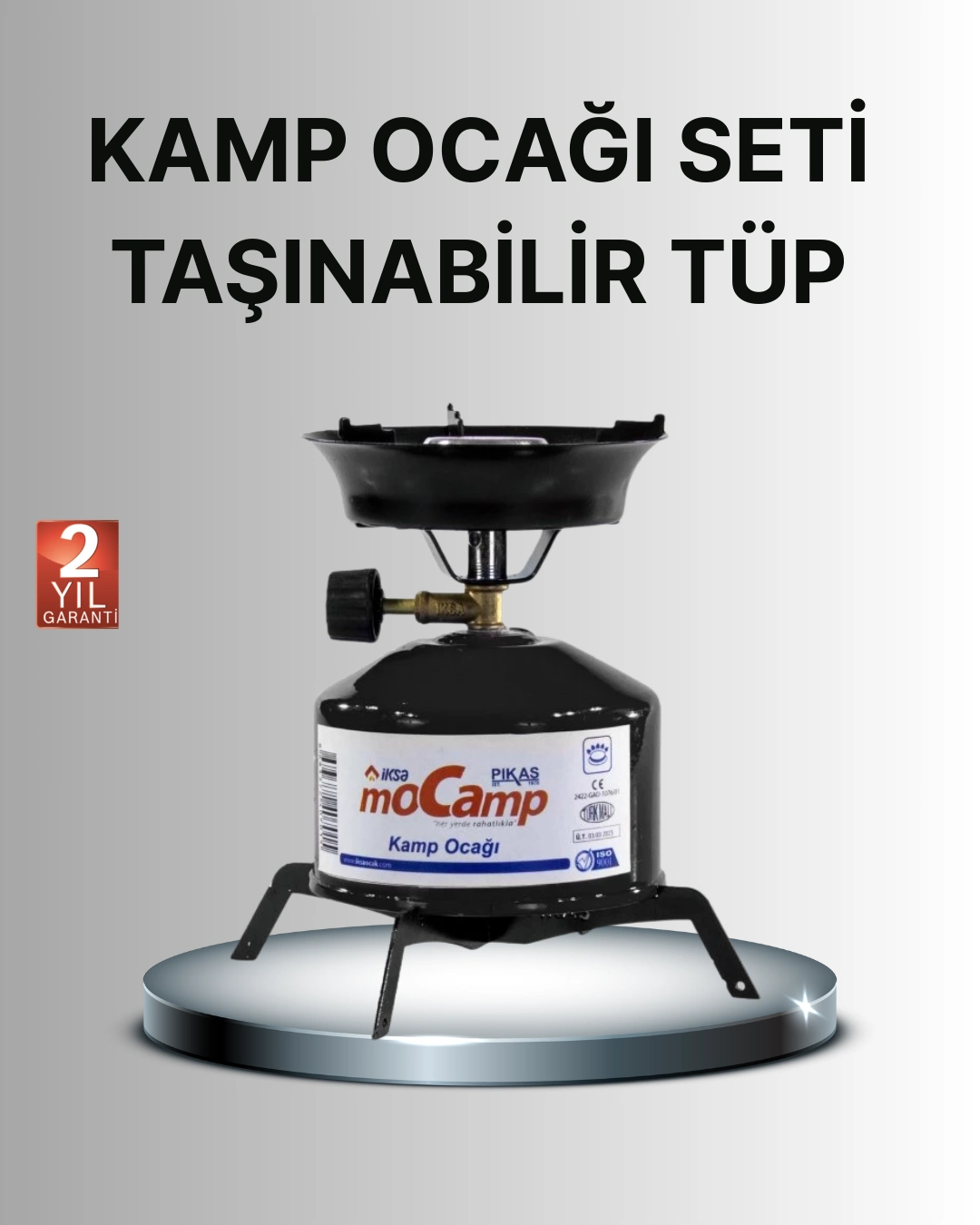 Kompakt Kamp Ocağı Seti Gaz Tüplü Ayarlanabilir Alevli 400g Hafif Tasarım