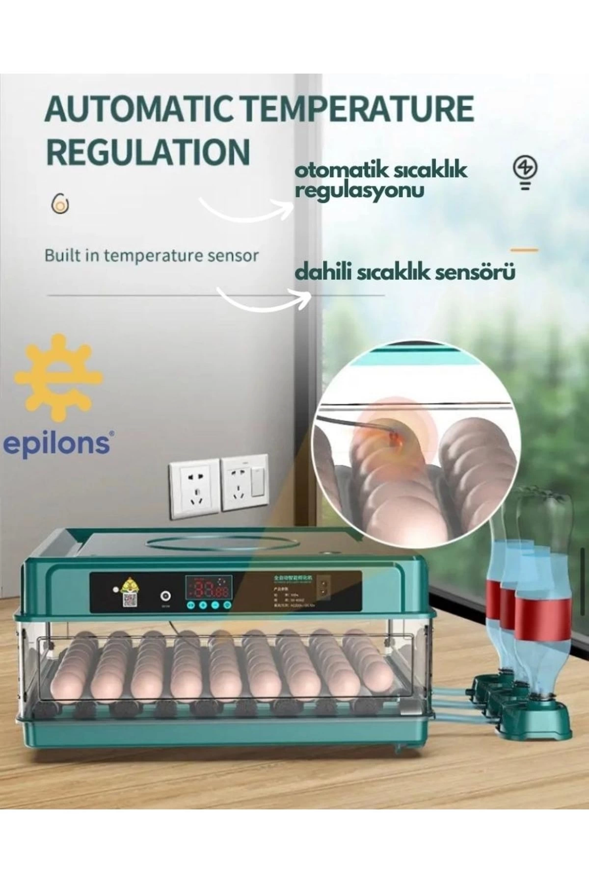 Profesyonel 130 Yumurtalık Tam Otomatik Kuluçka Makinesi Yedek Motorlu Tavuk Kaz Ördek Bıldırcın Güvercin Süs Kuşu İçin Tasarlanmış