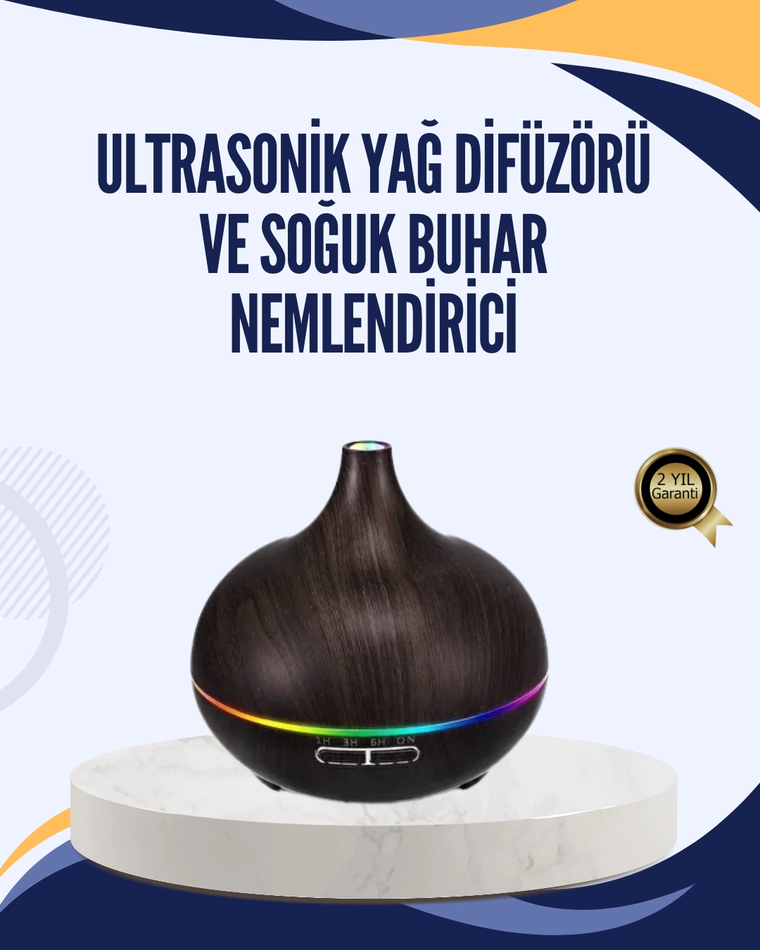 LED Işıklı Sessiz Çalışan Soğuk Buhar Nemlendirici