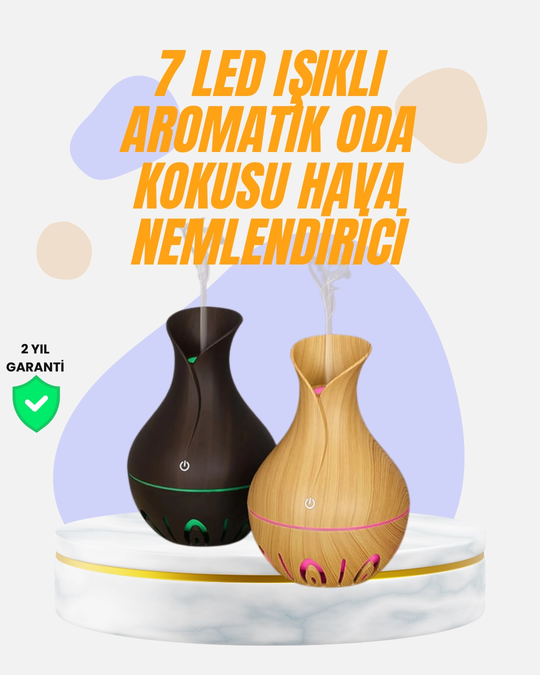 Led Işıklı Ultrasonik Oda Nemlendirici ve Uçucu Yağ Difüzörü