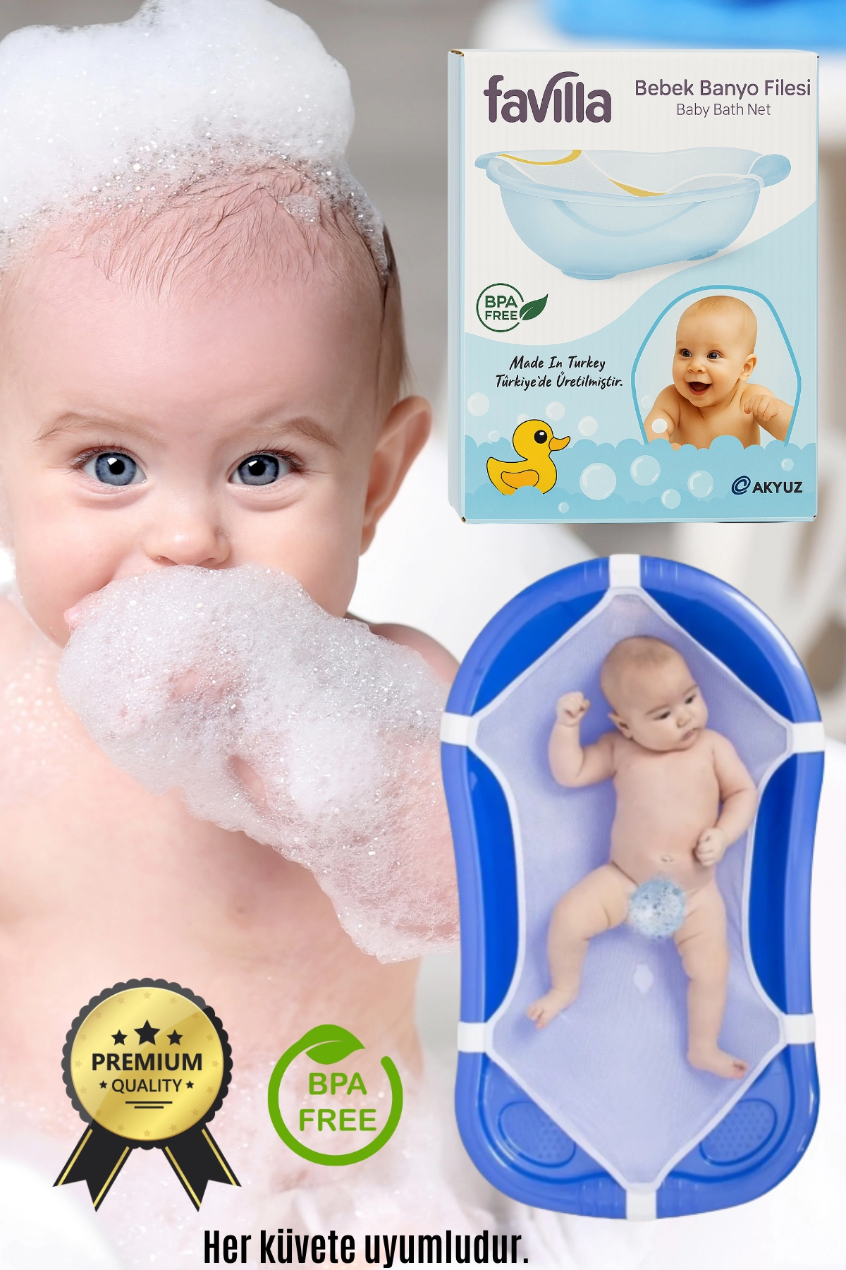 Lüx Bebek Küvet Yıkama Banyo Filesi Battal Boy ( Katlanır Küvetlere Uyumludur )