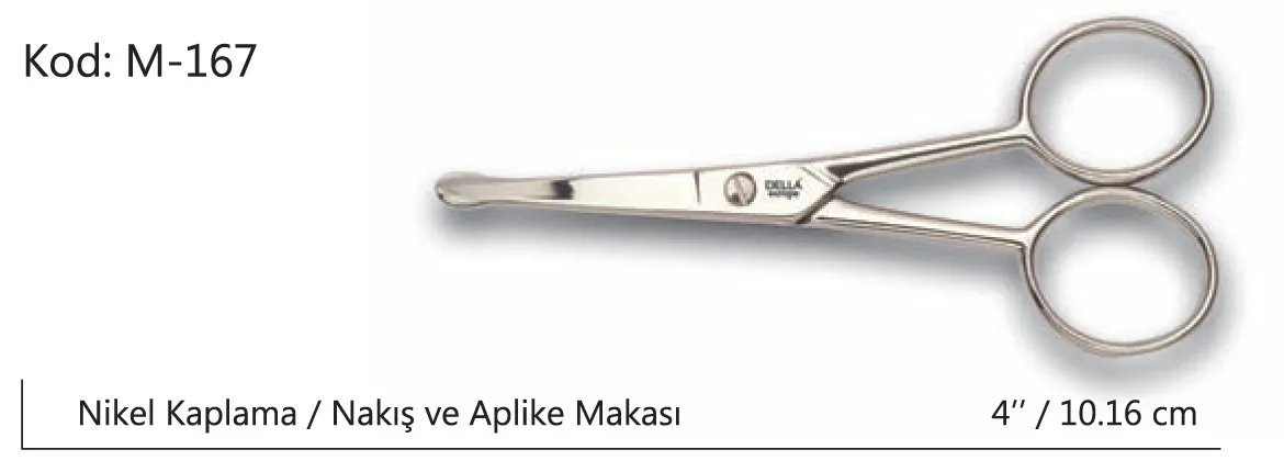 Eco Lounge Rose Europe Aplike ve Nakış Makası Kıvrık Küt Uçlu No:4 10,16 CM