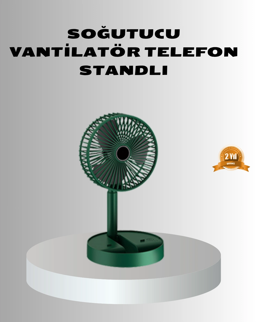 Şarjlı Katlanabilir Mini Fan – 3 Kademe Hız Ayarı, Taşınabilir Tasarım