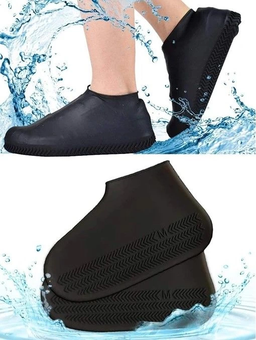 Silikon Ayakkabı Kılıfı Kaymaz Su Kir Geçirmez M Beden Siyah
