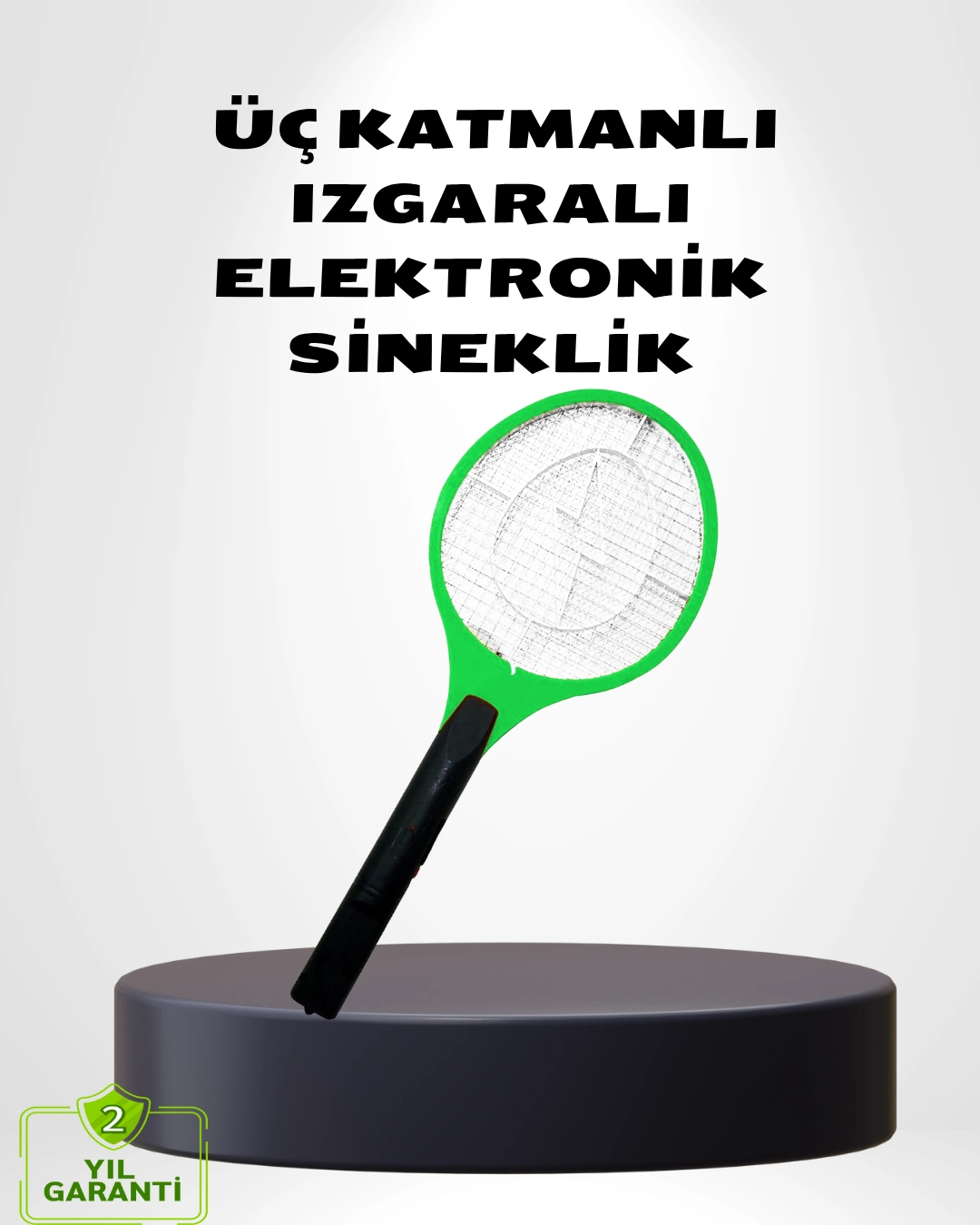 Taşınabilir Elektronik Sineklik – Üç Katmanlı Güvenli Izgara ve Kimyasız Koruma