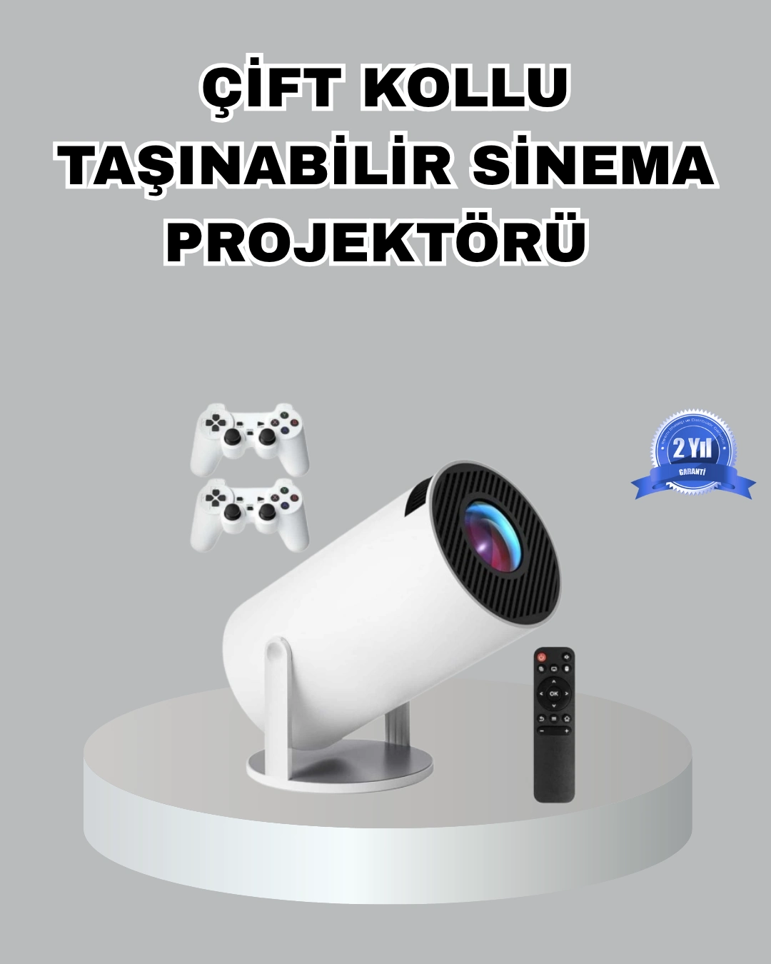 Taşınabilir Projeksiyon Cihazı 4K Destekli Wi-Fi Kablosuz Ekran Yansıtma