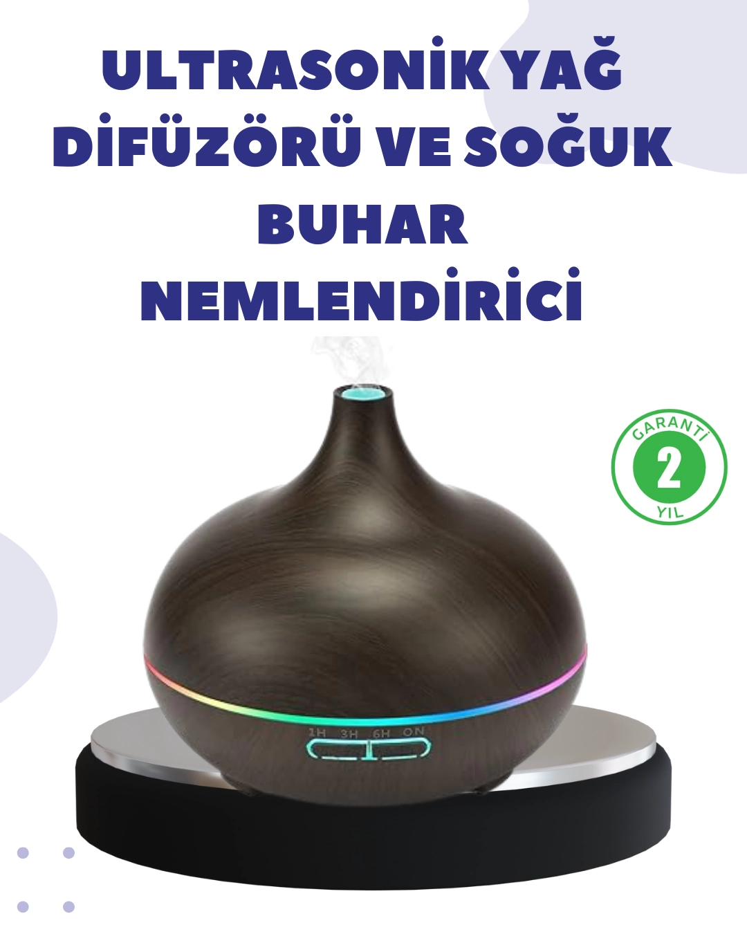 BN01 Uçucu Yağ Uyumlu Renkli LED Işıklı Nemlendirici