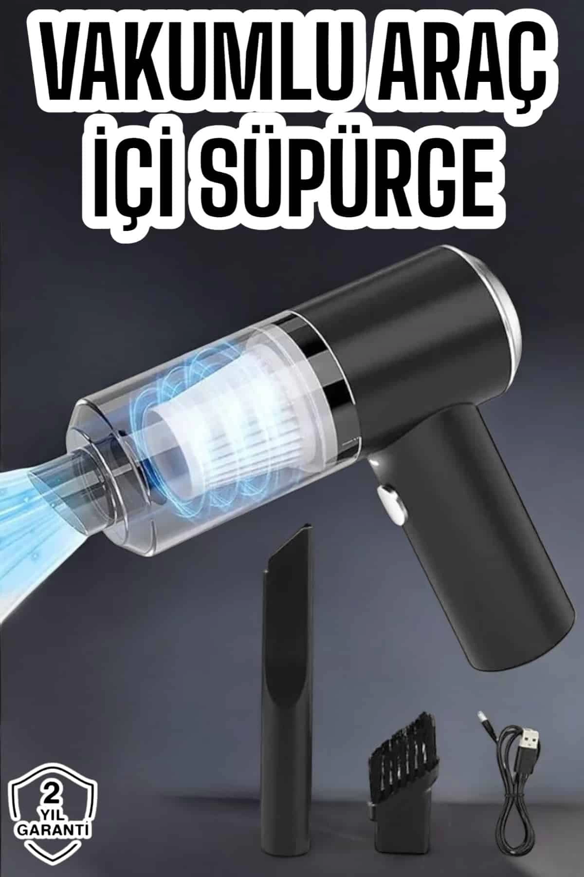 Üflemeli Güçlü Vakumlu Ev Ofis Araç Süpürgesi El Süpürgesi Şarjlı