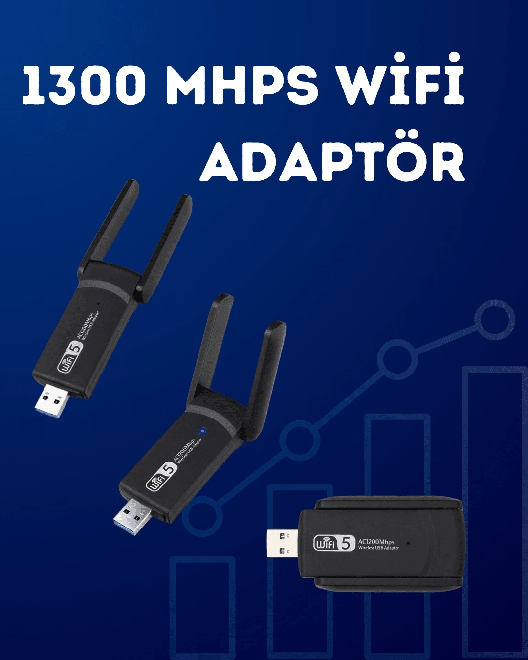USB WiFi Adaptör – 1200 Mbps Hız