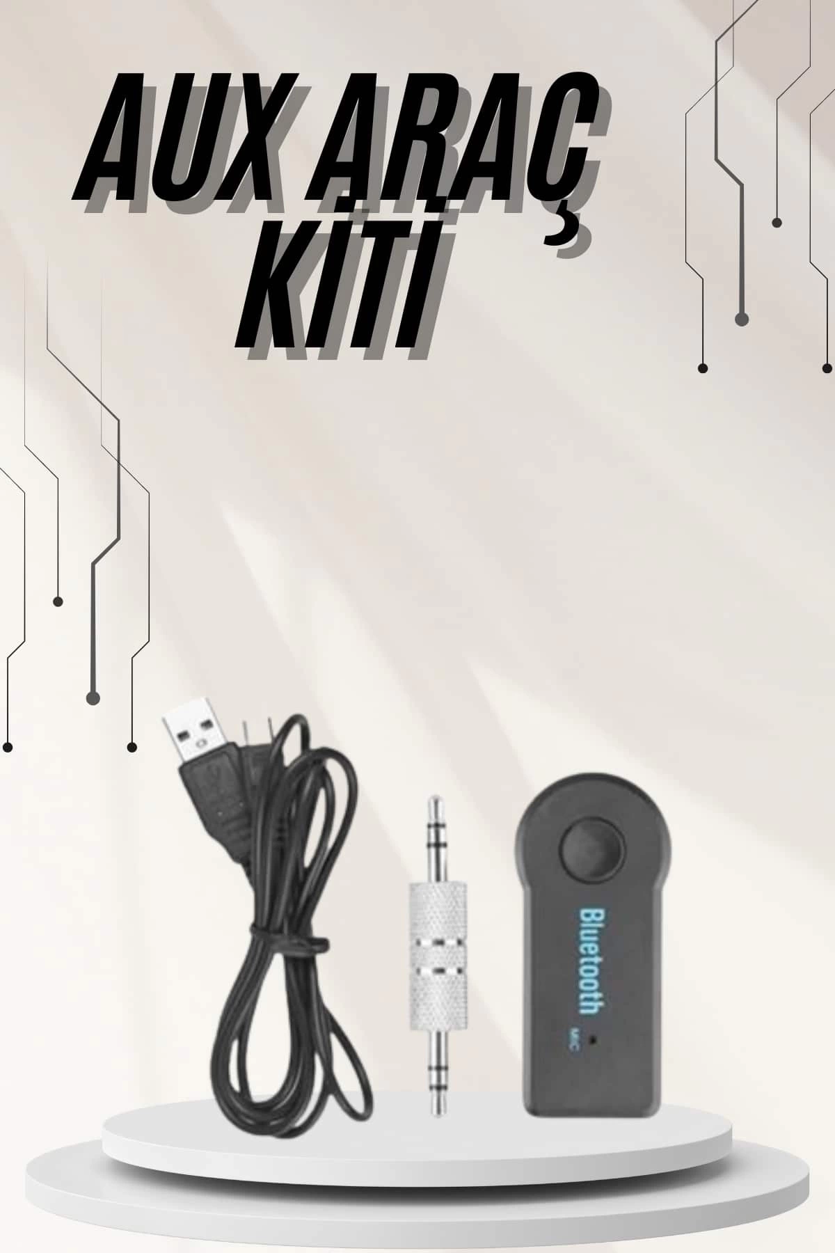 Yeni Nesil Bluetooth Aux Araç Kiti Siyah TV Tablet Telefon Araç Araba