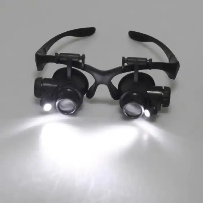 -Gözlük Modeli 10x 15x 20x 25x Lens,2led ışıklı,büyüteç