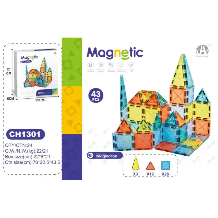 03-CH1301 5,5 CM MANYETİK BLOKLAR 43 PCS