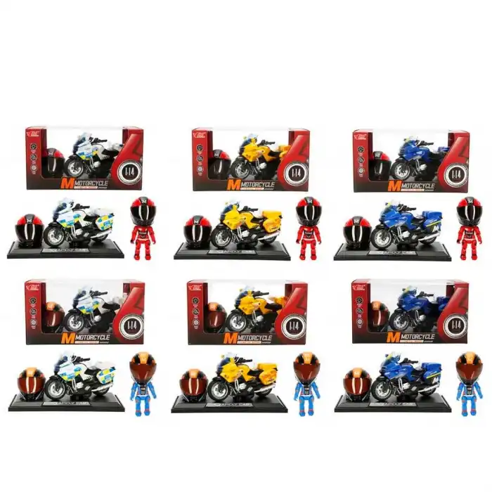 1:14 Sesli ve Işıklı BMW Die Cast Çek Bırak Motosiklet