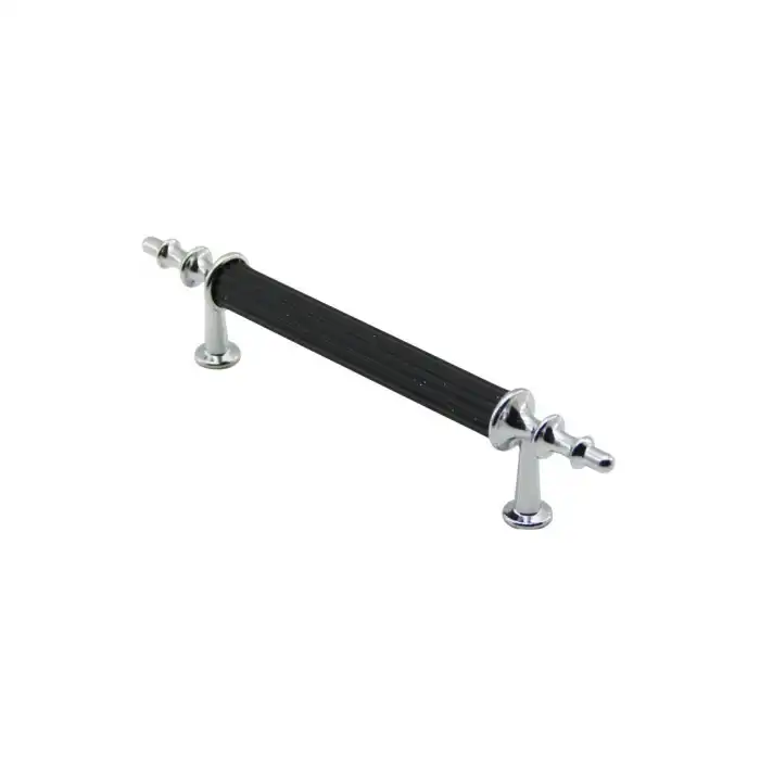 10 Adet Krom - Siyah Boru Kulp 9.6cm Bx40