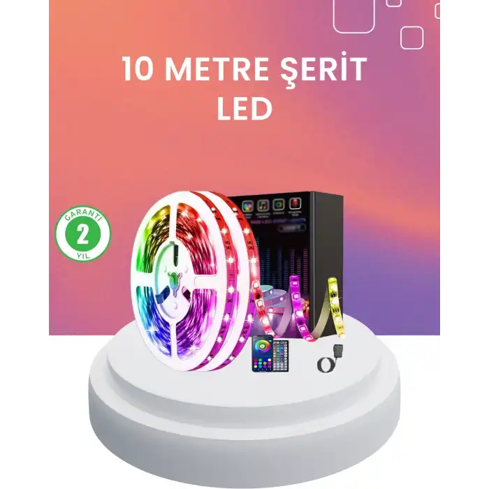 10 Metre Telefon Kontrollü Smart Şerit Led Usb Rgb Kumandalı