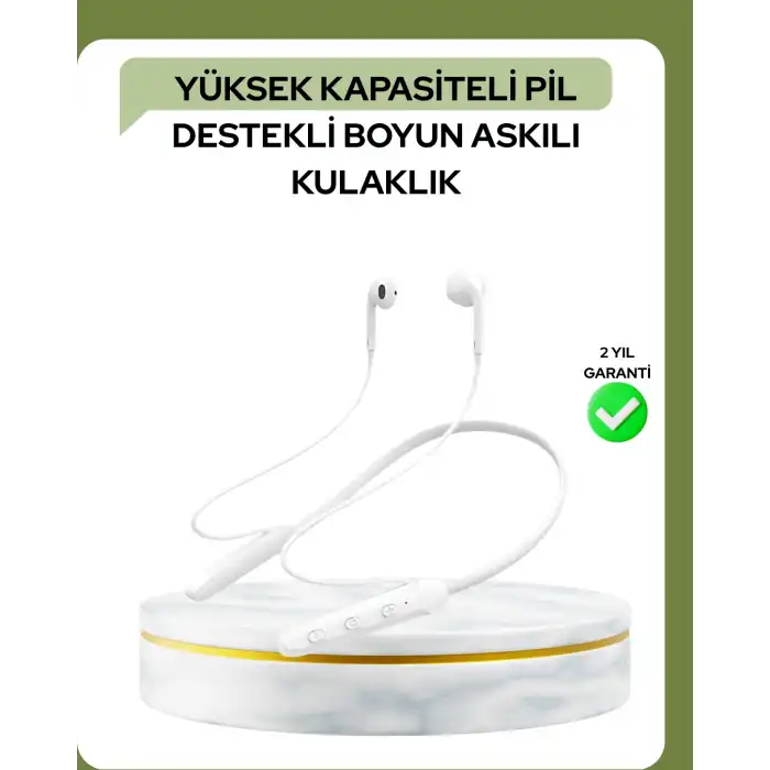 100 Saat Pil Ömrü Boyun Askılı Bluetooth Kablosuz Kulaklık