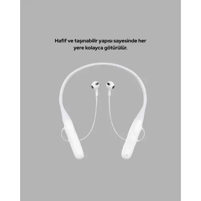 100 Saat Pil Ömrü Boyun Askılı Bluetooth Kablosuz Kulaklık