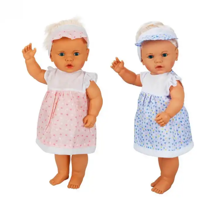 1060011 Lila Sesli Saçlı Et Bebek 60 cm - Stokta Olan Model Gönderilir