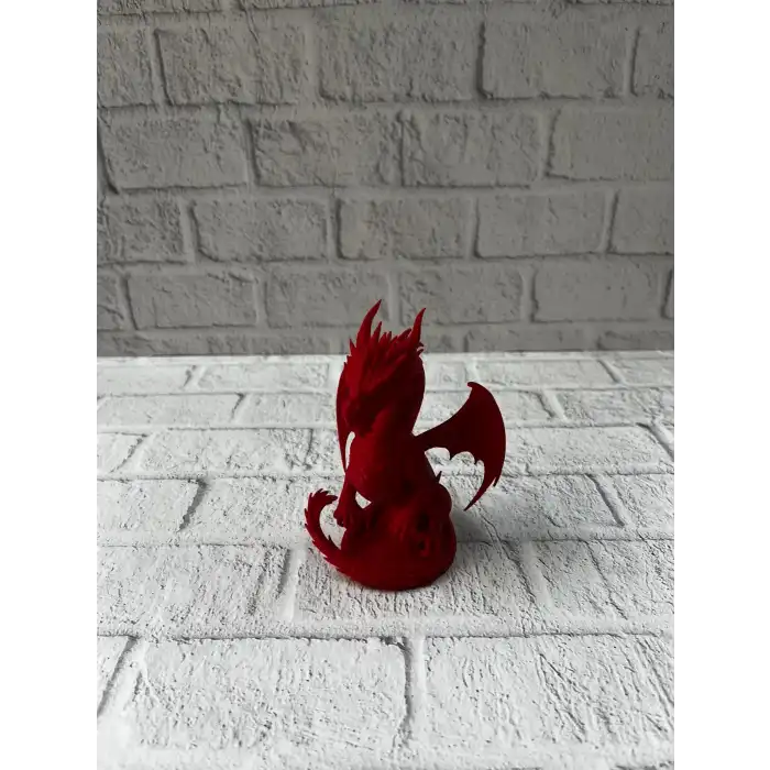 12 cm Kırmızı Ejderha Figürü Koleksiyonluk Dekoratif Biblo
