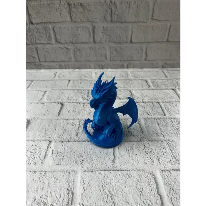 12 cm Mavi Ejderha Figürü Koleksiyonluk Dekoratif Biblo