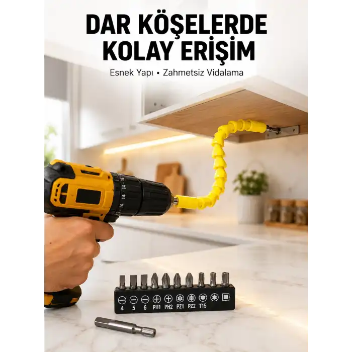 12’li Akrobat Bits Vidalama Seti Esnek Uç Çok Yönlü Kullanım Yeni Nesil