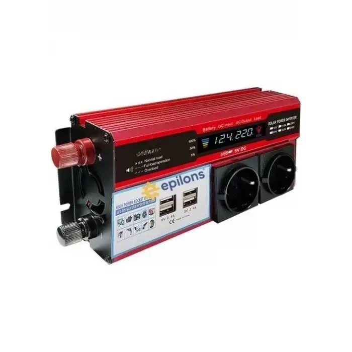 12v 2000w Modifiye Sinüs İnverter Araç Ve Güneş Enerjisi Uyumlu, Çift Usb, Çift Priz Ve Çakmaklık Eco Lounge