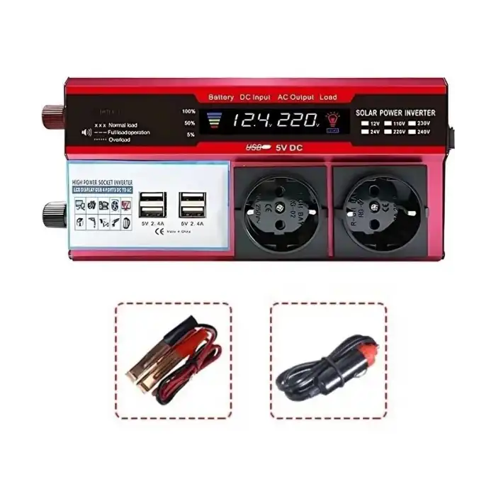 12v 2000w Modifiye Sinüs İnverter Araç Ve Güneş Enerjisi Uyumlu, Çift Usb, Çift Priz Ve Çakmaklık Eco Lounge