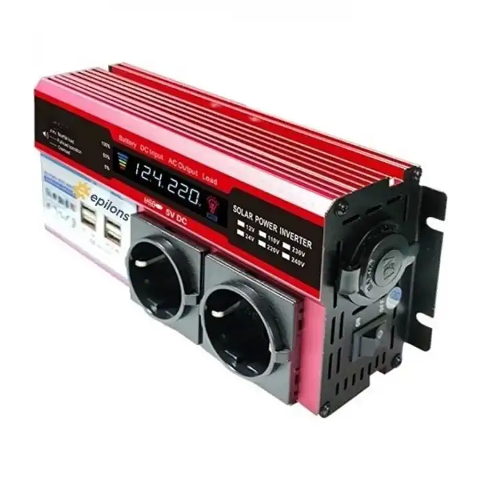 12v 2000w Modifiye Sinüs İnverter Araç Ve Güneş Enerjisi Uyumlu, Çift Usb, Çift Priz Ve Çakmaklık Eco Lounge