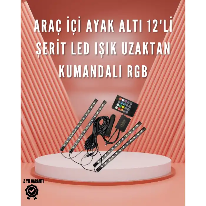 12V LED Işık Seti – Kumandalı ve Renk Ayarlı