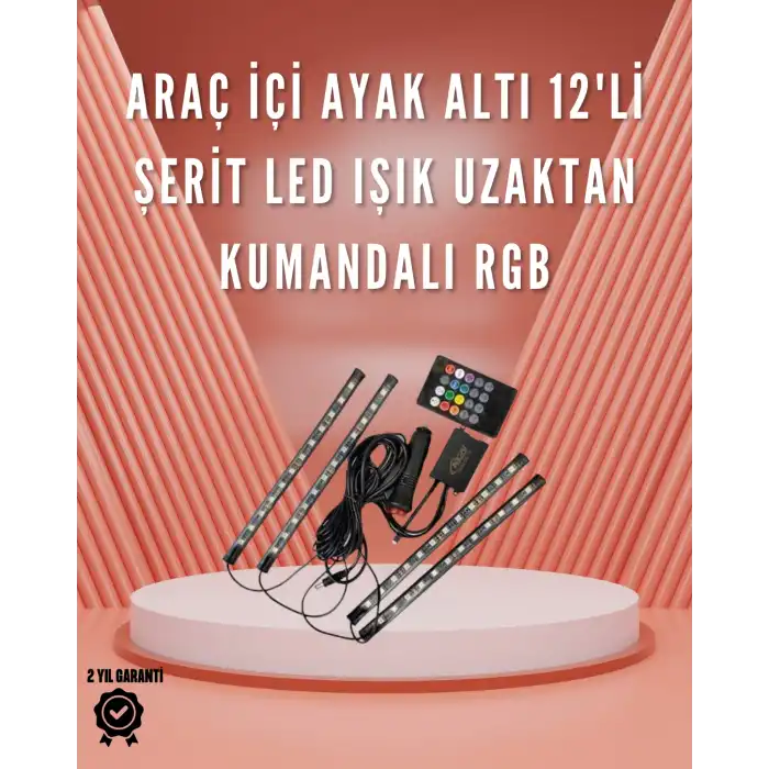 12V LED Işık Seti – Kumandalı ve Renk Ayarlı
