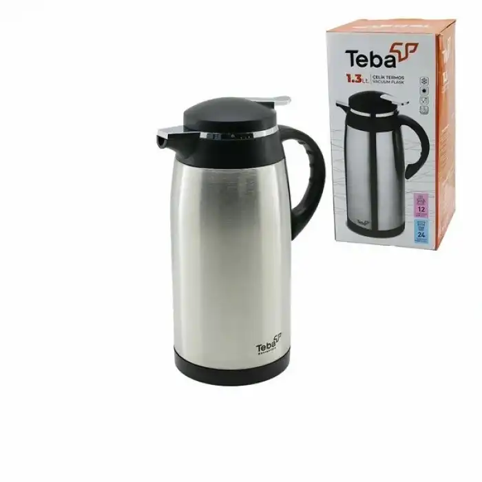 1.3 lt İçi Cam Dışı Çelik Termos