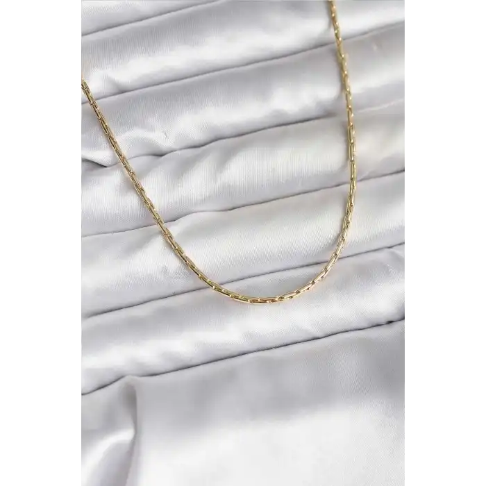 14K Gold Renk Kaplama İnce Zincir Model CM Kadın Kolye