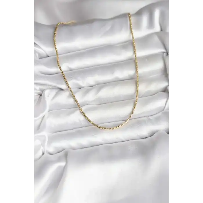 14K Gold Renk Kaplama İnce Zincir Model CM Kadın Kolye