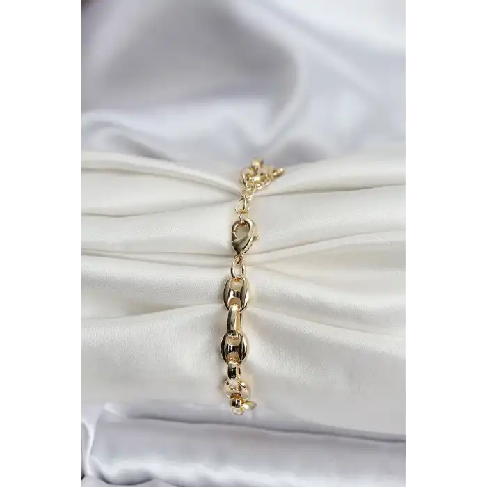 14K Gold Renk Kaplama Kahve Çekirdeği Model CM Kadın Bileklik