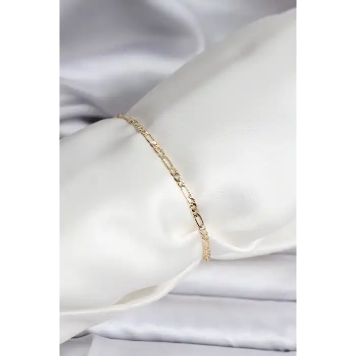 14K Gold Renk Kaplama Minimal Zincir Model CM Kadın Bileklik