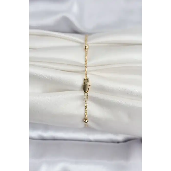 14K Gold Renk Kaplama Topçuklu Model CM Kadın Bileklik