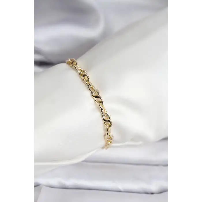 14K Gold Renk Kaplama Zincir Model CM Kadın Bileklik