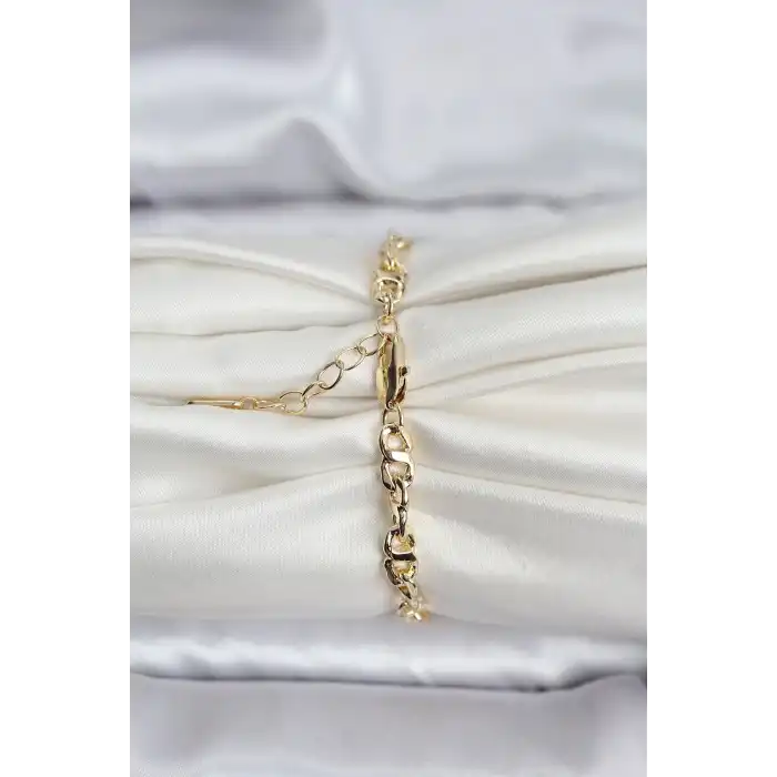 14K Gold Renk Kaplama Zincir Model CM Kadın Bileklik