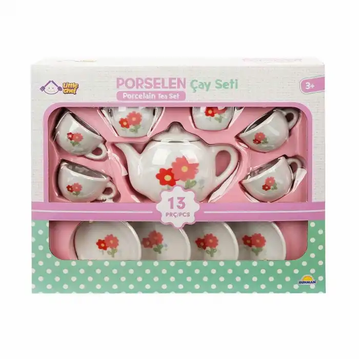 1501 Oyuncak Porselen Çay Seti 13 Parça - Stokta Olan Model Gönderilir