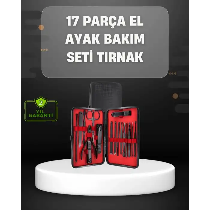 17 Parçalık Profesyonel Manikür Seti – Paslanmaz Çelik