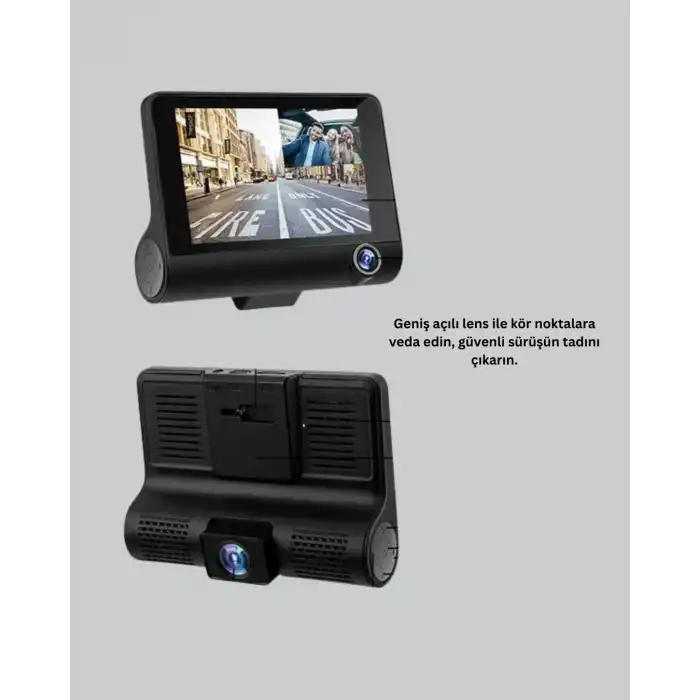 170° Geniş Açılı Araç Kamerası – 4.0” IPS Ekranlı Full HD DVR
