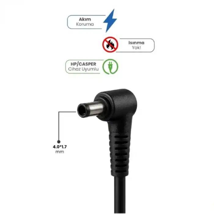 19v 4.74a 4.0 * 1.7mm 90w Hp / Casper İçin Laptop Adaptör