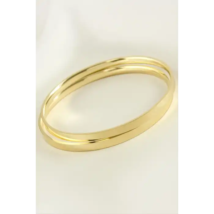 2 Adet Ajda Lüks Çelik Bilezik 65*4 mm