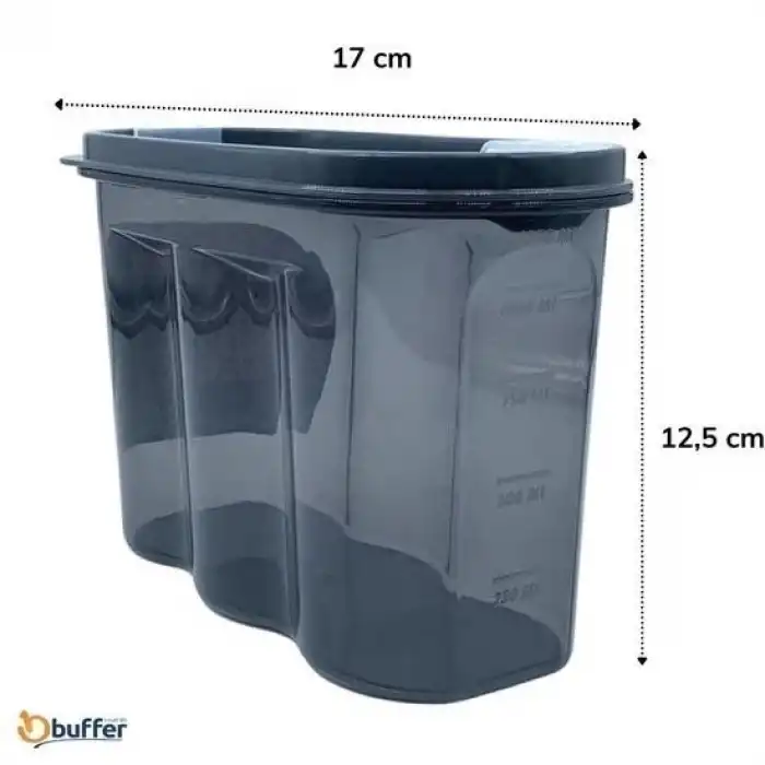 2 Kapaklı Ölçekli Erzak Saklama Kabı - 1,2 Litre - Sa930