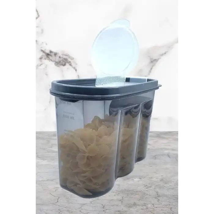2 Kapaklı Ölçekli Erzak Saklama Kabı - 1,2 Litre - Sa930