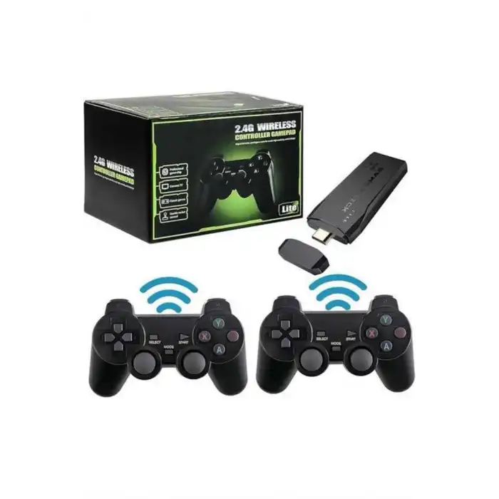 2 Kollu Kablosuz 2.4G Retro Oyunlar 4k Game Stick 3500 Oyun Atari