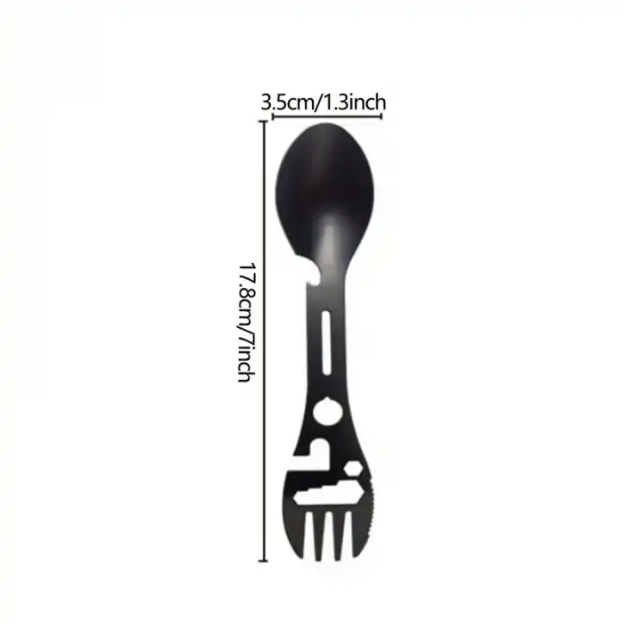 2li Paket Taktiksel Spork Kaşık Çatal - 5 Fonksiyonlu - Paslanmaz Çelik
